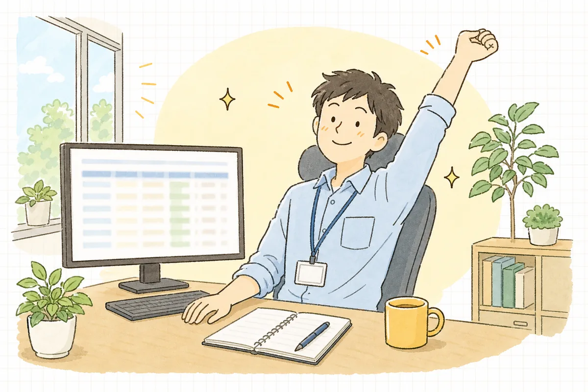 整理が進んですっきりしたデータベースのテーブル一覧を見ながら、ほっとした表情で伸びをする一人運用の保守担当者